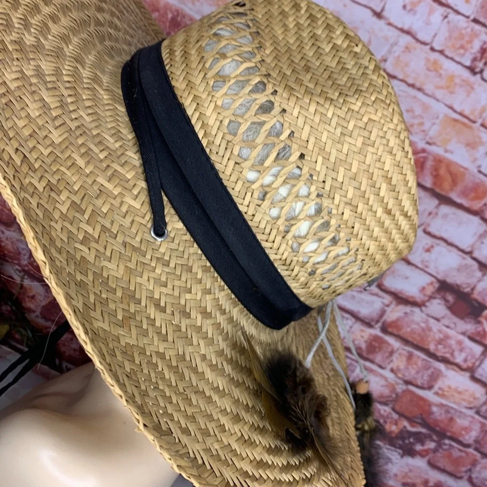 Wide Brimmed Concho Accent Wide Brimmed western Style Sun Hat